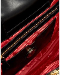 schwarze Shopper Tasche mit Reliefmuster von Love Moschino
