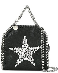 schwarze Shopper Tasche mit Sternenmuster von Stella McCartney