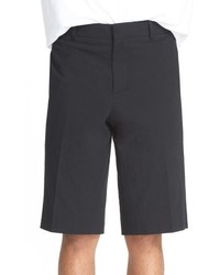 schwarze Shorts aus Seersucker