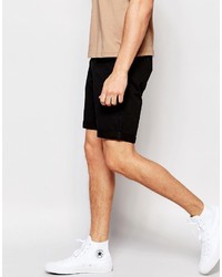 schwarze Shorts mit Acid-Waschung von Weekday