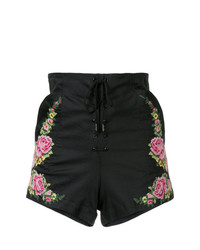 schwarze Shorts mit Blumenmuster von Alice McCall
