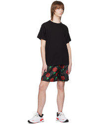 schwarze Shorts mit Blumenmuster von VERSACE JEANS COUTURE