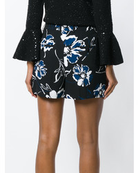 schwarze Shorts mit Blumenmuster von Michael Kors Collection