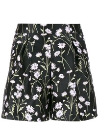 schwarze Shorts mit Blumenmuster von Giambattista Valli