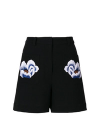 schwarze Shorts mit Blumenmuster von Markus Lupfer