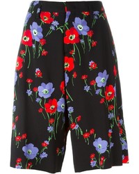 schwarze Shorts mit Blumenmuster von No.21
