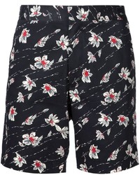 schwarze Shorts mit Blumenmuster von Ovadia & Sons