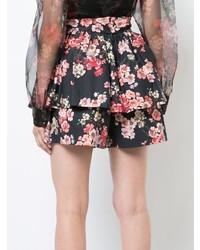 schwarze Shorts mit Blumenmuster von Jill Stuart