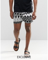 schwarze Shorts mit geometrischem Muster von Reclaimed Vintage
