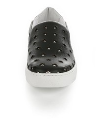 schwarze Slip-On Sneakers aus Leder mit Sternenmuster von Alba Moda