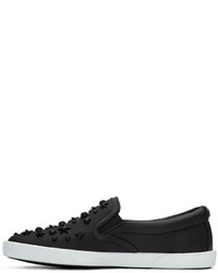 schwarze Slip-On Sneakers aus Leder mit Sternenmuster von Jimmy Choo