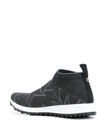 schwarze Slip-On Sneakers aus Leder mit Sternenmuster von Jimmy Choo