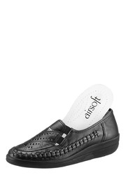 schwarze Slip-On Sneakers aus Leder von AIRSOFT