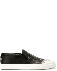schwarze Slip-On Sneakers aus Leder von Alexander McQueen