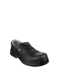 schwarze Slip-On Sneakers aus Leder von Amblers Safety