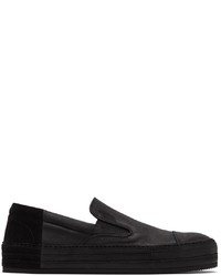 schwarze Slip-On Sneakers aus Leder von Ann Demeulemeester