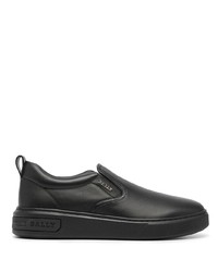 schwarze Slip-On Sneakers aus Leder von Bally