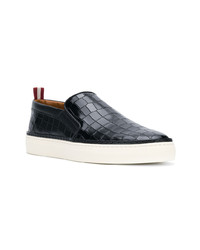 schwarze Slip-On Sneakers aus Leder von Bally