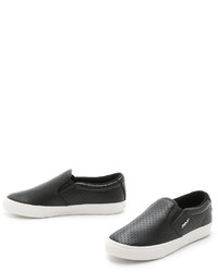 schwarze Slip-On Sneakers aus Leder von DKNY