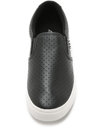 schwarze Slip-On Sneakers aus Leder von DKNY