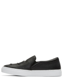 schwarze Slip-On Sneakers aus Leder von Joshua Sanders