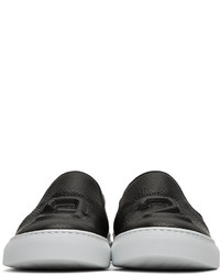 schwarze Slip-On Sneakers aus Leder von Joshua Sanders