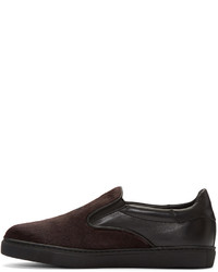 schwarze Slip-On Sneakers aus Leder von Toga Virilis