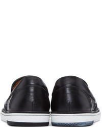 schwarze Slip-On Sneakers aus Leder von Jimmy Choo