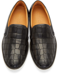 schwarze Slip-On Sneakers aus Leder von Jimmy Choo