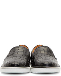 schwarze Slip-On Sneakers aus Leder von Jimmy Choo