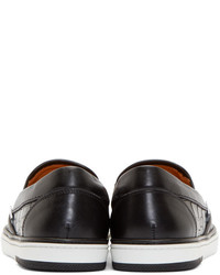 schwarze Slip-On Sneakers aus Leder von Jimmy Choo