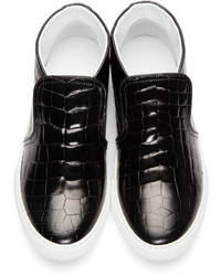 schwarze Slip-On Sneakers aus Leder von Pierre Hardy