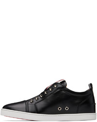 schwarze Slip-On Sneakers aus Leder von Christian Louboutin