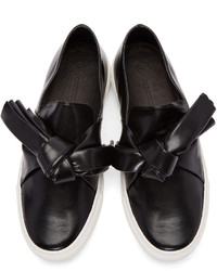 schwarze Slip-On Sneakers aus Leder von Cédric Charlier