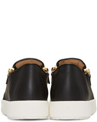 schwarze Slip-On Sneakers aus Leder von Giuseppe Zanotti