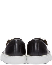 schwarze Slip-On Sneakers aus Leder von Versace