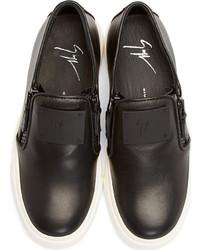 schwarze Slip-On Sneakers aus Leder von Giuseppe Zanotti