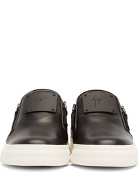 schwarze Slip-On Sneakers aus Leder von Giuseppe Zanotti