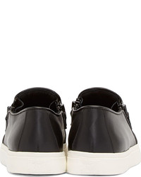 schwarze Slip-On Sneakers aus Leder von Giuseppe Zanotti