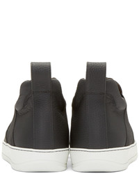 schwarze Slip-On Sneakers aus Leder von Lanvin