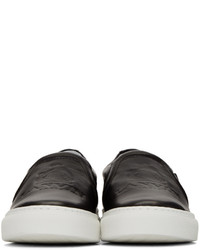 schwarze Slip-On Sneakers aus Leder von Lanvin