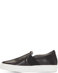 schwarze Slip-On Sneakers aus Leder von Lanvin