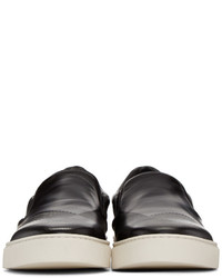 schwarze Slip-On Sneakers aus Leder von Burberry