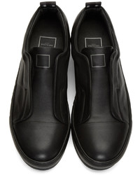 schwarze Slip-On Sneakers aus Leder von Wooyoungmi