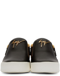 schwarze Slip-On Sneakers aus Leder von Giuseppe Zanotti