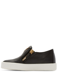 schwarze Slip-On Sneakers aus Leder von Giuseppe Zanotti