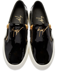 schwarze Slip-On Sneakers aus Leder von Giuseppe Zanotti