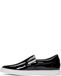 schwarze Slip-On Sneakers aus Leder von DSQUARED2