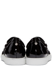 schwarze Slip-On Sneakers aus Leder von DSQUARED2