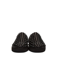 schwarze Slip-On Sneakers aus Leder von Christian Louboutin